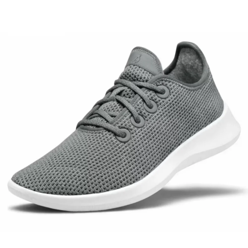 Allbirds Men's Tree Runners Knit Lace-Up Everyday Comfort Casual Sneakers Grey